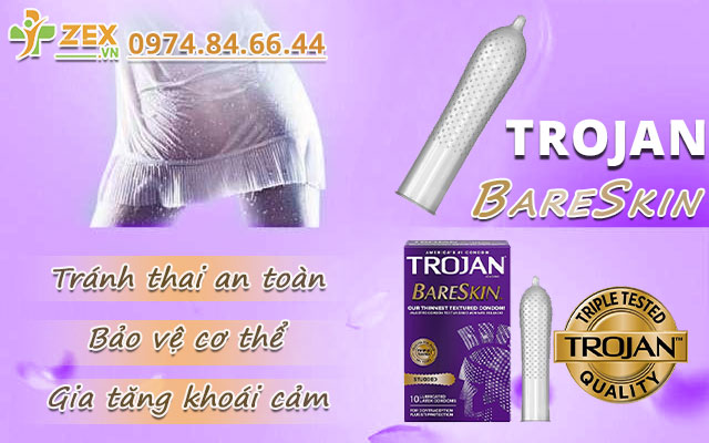công dụng trojan studded bareskin